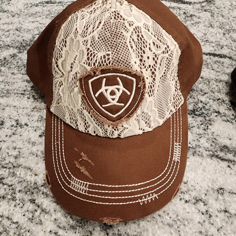 Ariat Tan Baseball Cap with Embroidered Logo